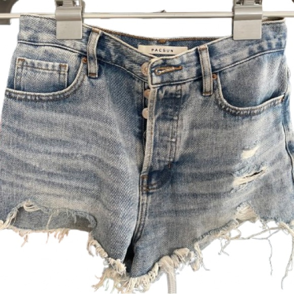 PacSun Light Blue Distressed Jean Shorts